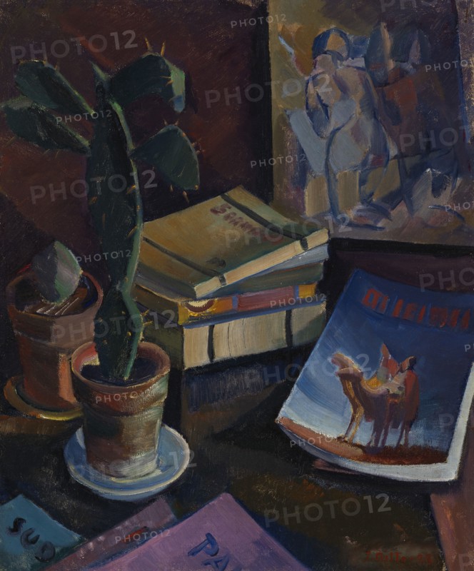 Books on a Table, 1928. Creator: Ilmari Aalto.