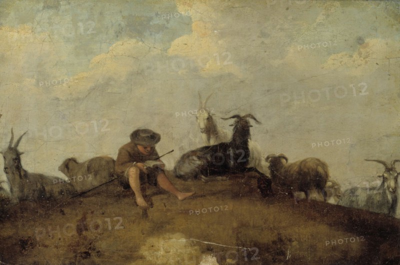 A shepherd reading, 1631-1685. Creator: Johann Heinrich Roos.