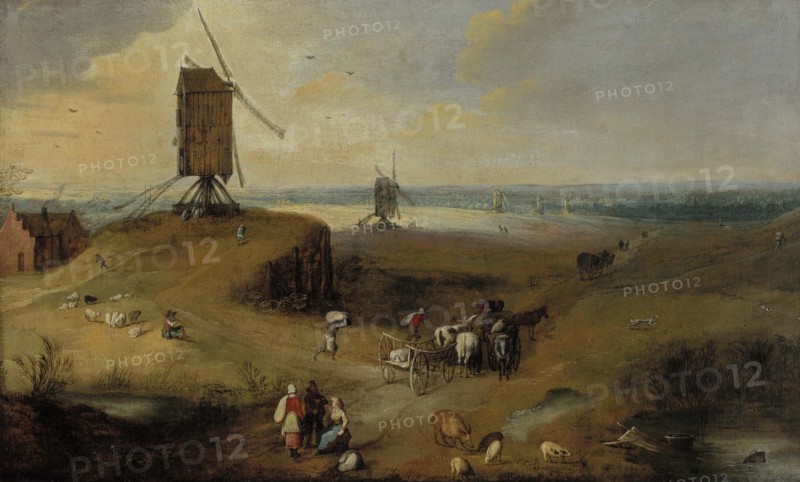 Windmill landscape in Flanders, 1607-1635. Creator: Joos de Momper, the younger.