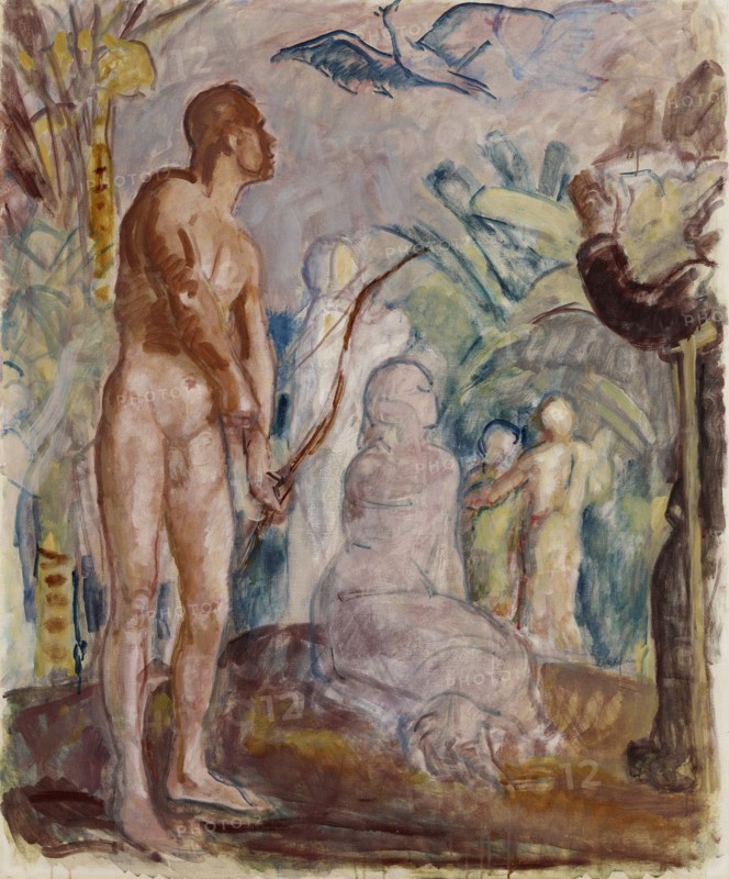 Bird of Paradise, sketch, 1925. Creator: Magnus Enckell.