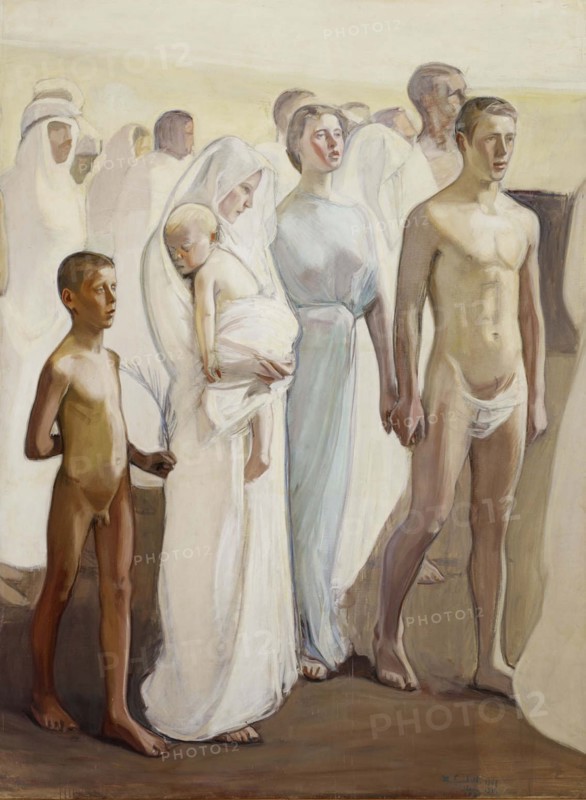 Resurrection, study for the right side of the Tampere Cathedral altarpiece, 1907. Creator: Magnus Enckell.