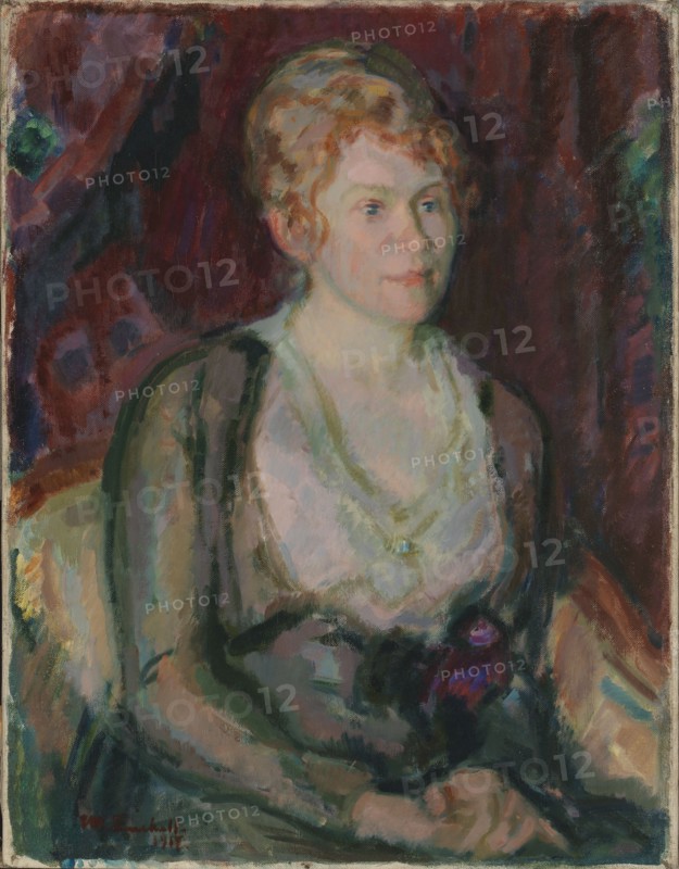 Portrait of Mrs. Agda Vilén, 1917. Creator: Magnus Enckell.