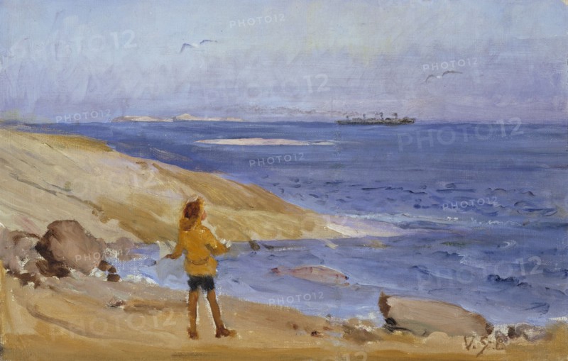 Antti on a Rocky Beach, 1908-1915. Creator: Venny Soldan-Brofeldt.