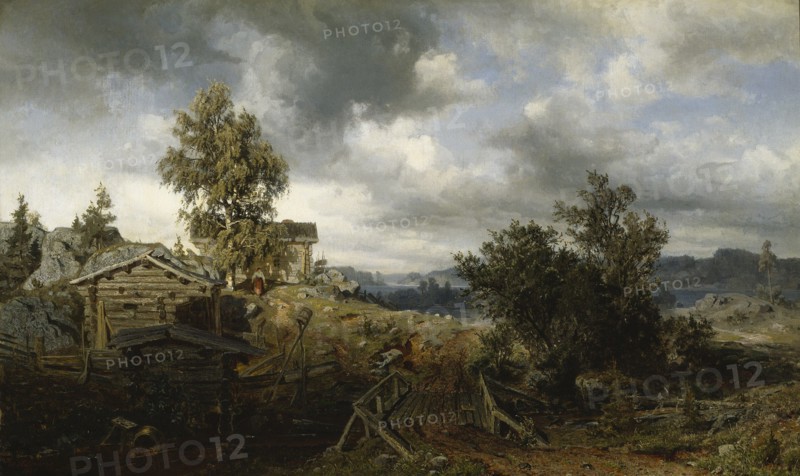 Crofter's Cottage in Kuru, 1860. Creator: Werner Holmberg.
