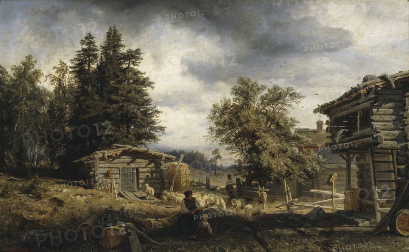Cottage in Kuru, 1859. Creator: Werner Holmberg.