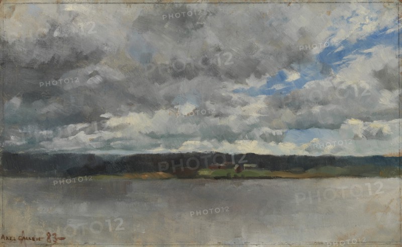 Rain Clouds over a Lake Landscape, 1883. Creator: Akseli Gallen-Kallela.