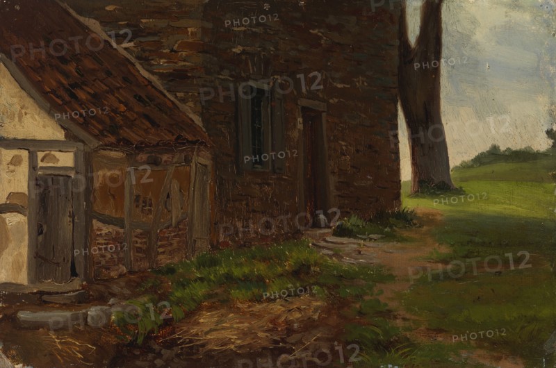Buildings, exercise, 1854. Creator: Werner Holmberg.