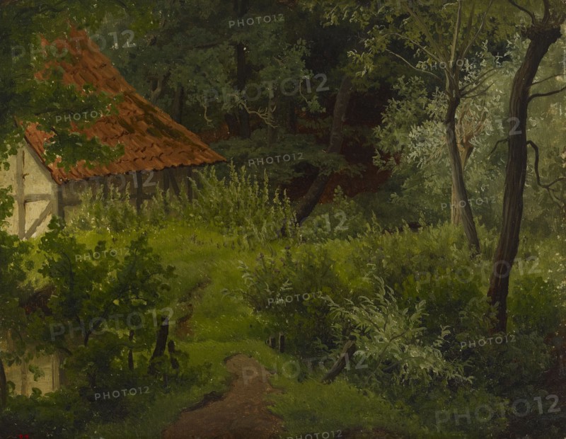 Farmhouse in the Woods, Study, 1855. Creator: Werner Holmberg.