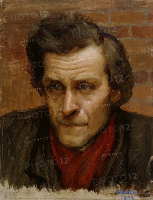 Head of a Man, study for the painting By the River of Tuonela, 1902-1903. Creator: Akseli Gallen-Kallela.
