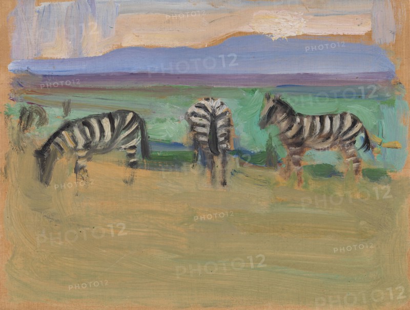 Zebras, 1909. Creator: Akseli Gallen-Kallela.