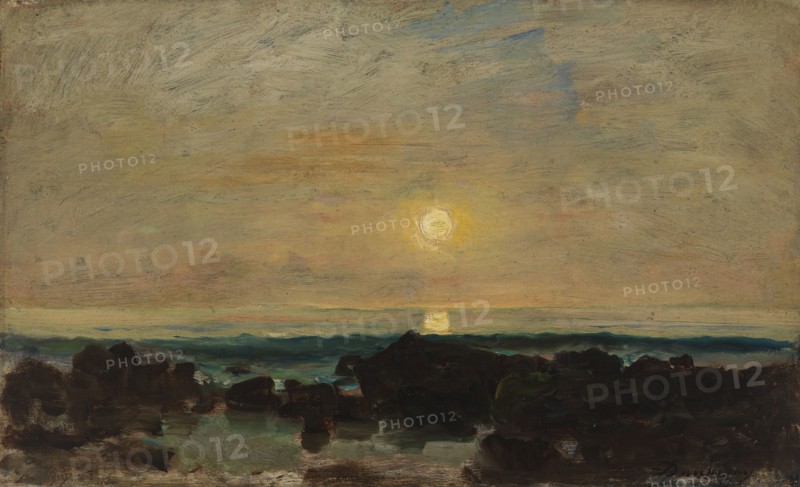 Moonlight by the Sea, 1840-1878. Creator: Charles Francois Daubigny.