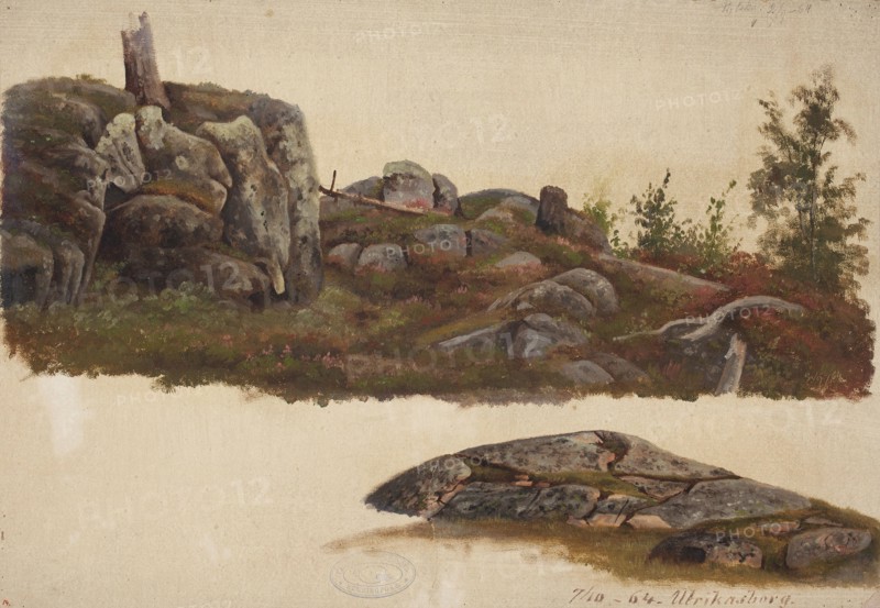 Landscape Study, Ullanlinna in Helsinki, 1864. Creator: Magnus von Wright.