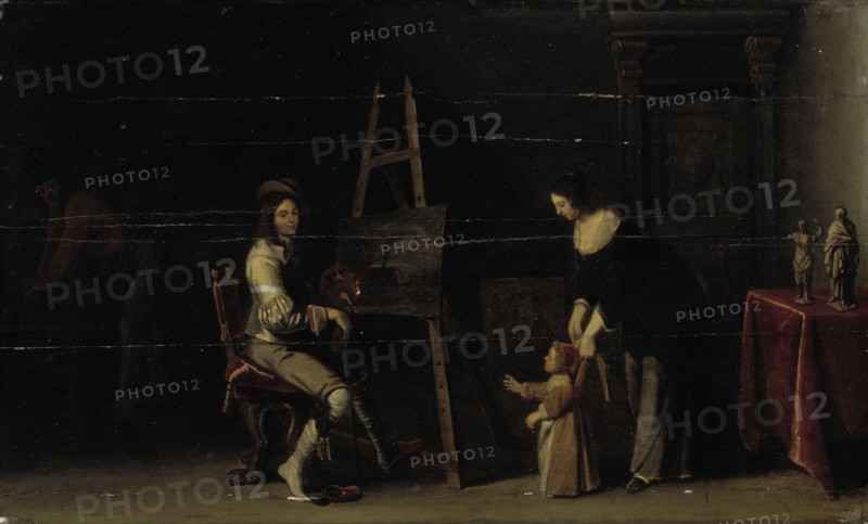 Artist at his studio, 1606-1652. Creator: Christoffel Jacobsz van der Lamen.