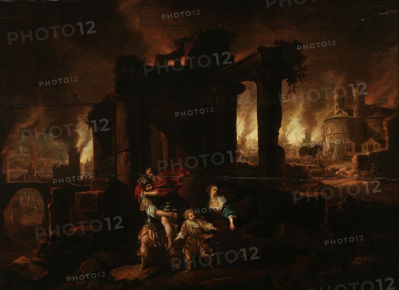 The burning of Troy. Creator: Claes Jansz van der Willigen.