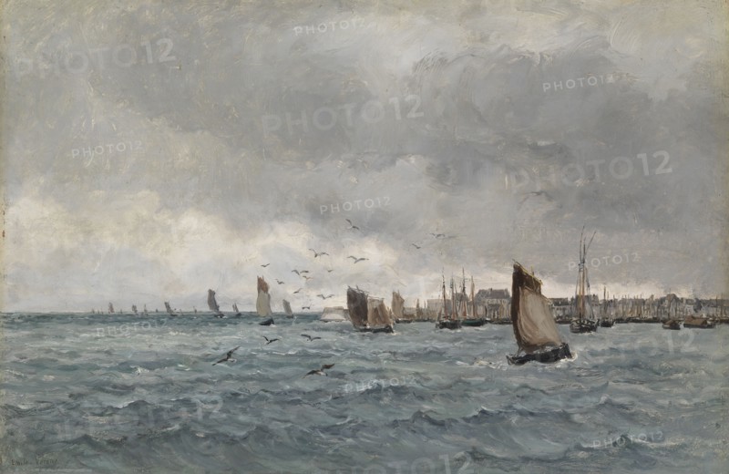 Harbour scene (Concarneau), 1849-1887. Creator: Emile Louis Vernier.