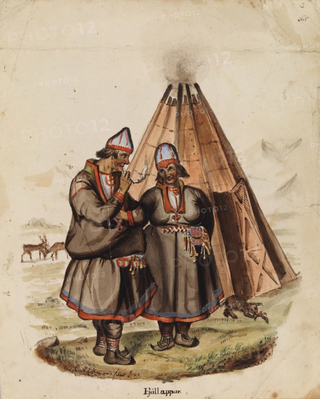 Two Samis, 1849. Creator: Karl Anders Ekman.