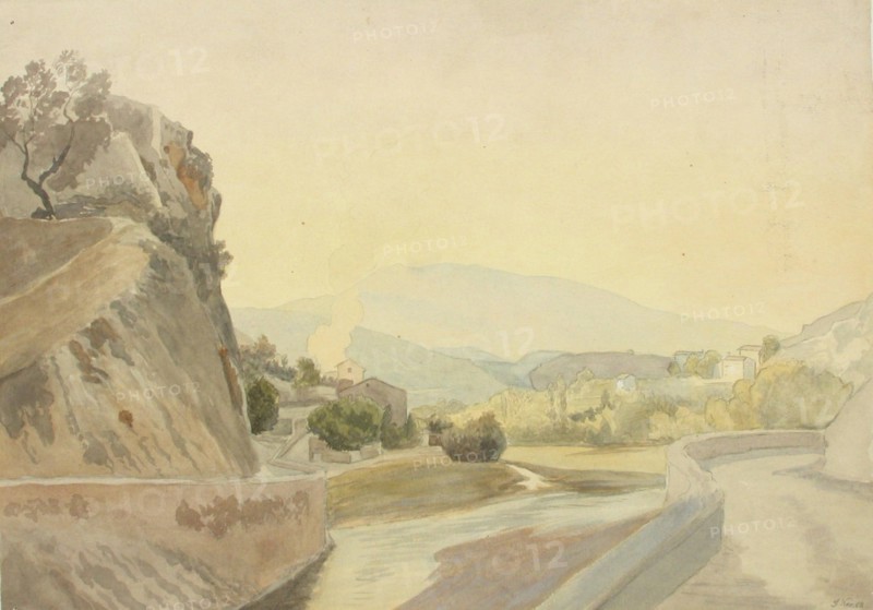 Mountain landscape, 1868. Creator: Oscar Kleineh.