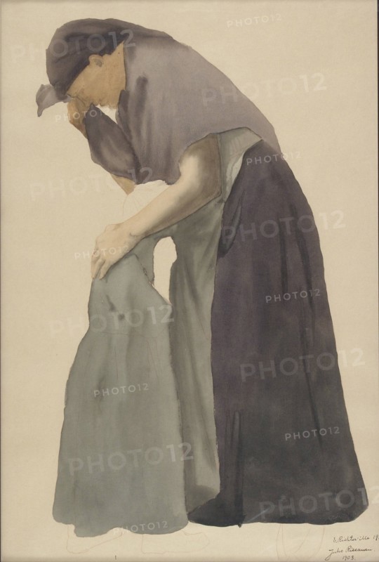 Mother Mourning, a sketch for Childhood Memory, 1903. Creator: Juho Rissanen.
