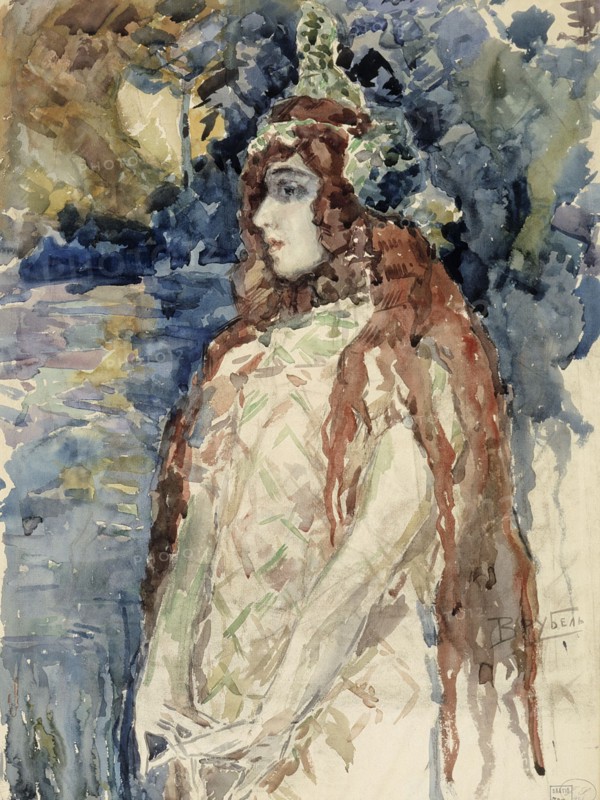 The Sea Princess (Nadezhda Zabela-Vrubel) in Rimsky-Korsakov's opera Sadko), sketch, 1897. Creator: Mikhail Vrubel.