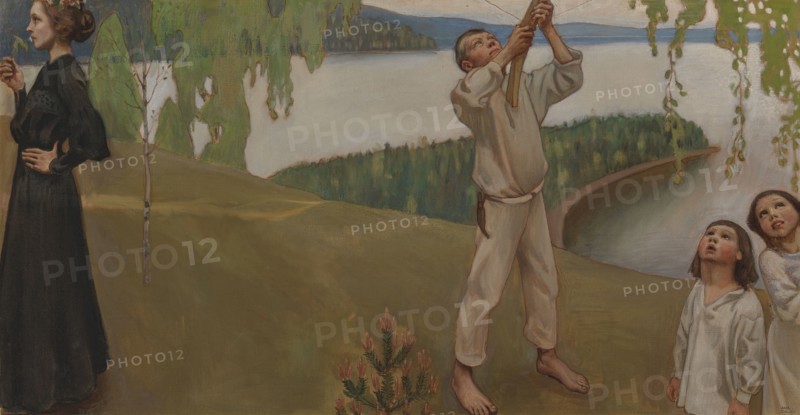 Spring, study for the Juselius Mausoleum frescoes, 1903. Creator: Akseli Gallen-Kallela.