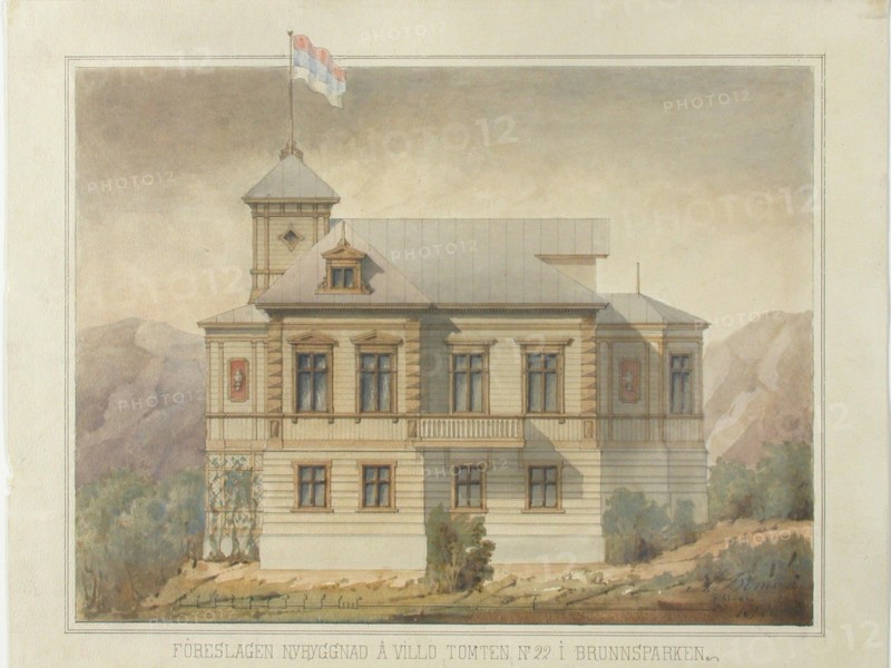 Villa in Kaivopuisto, mid-late 19th century. Creator: August Boman.