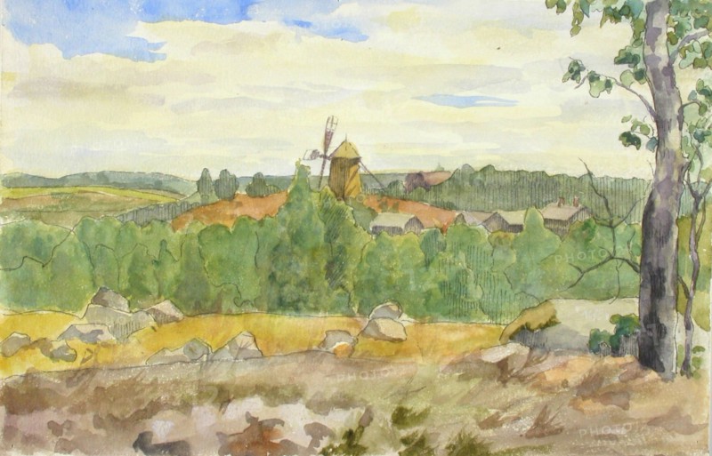 Landscape Study with Windmill. Creator: Maria Wiik.