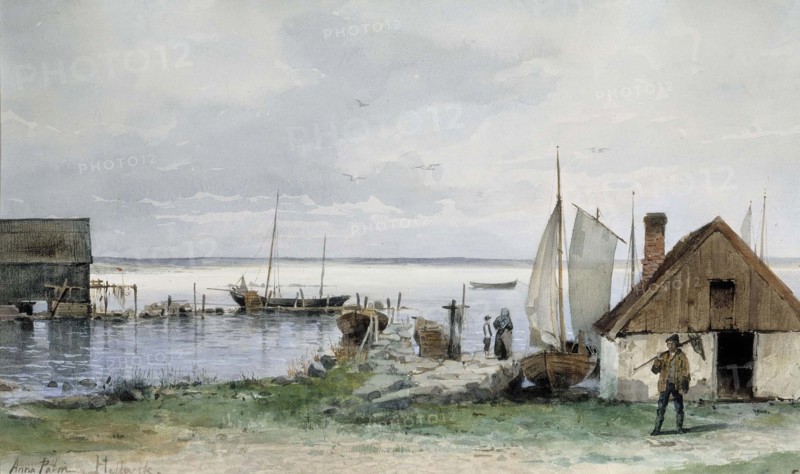 Fishing Spot at Blekinge, 1880-1924. Creator: Anna Palm de Rosa.