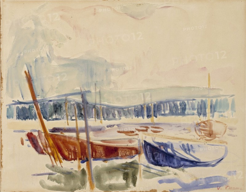 Boats of Suursaari, 1910. Creator: Verner Thome.
