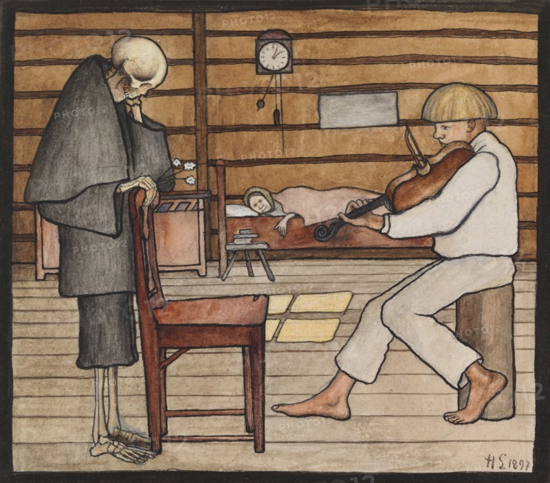 Death Listens, 1897. Creator: Hugo Simberg.