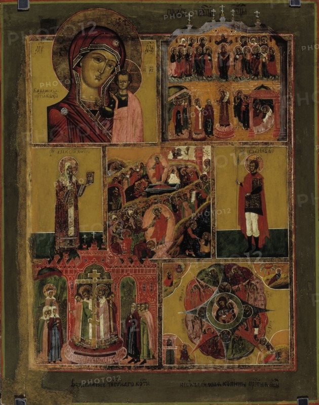 Easter and Church Year celebrations, Russian icon, 1700-1800. Creator: Unknown.