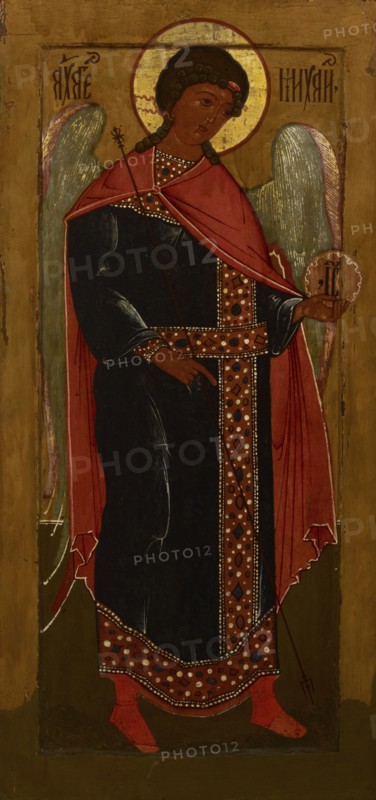 Archangel Michael from the Deesis group, Russian icon, 1685-1715. Creator: Unknown.