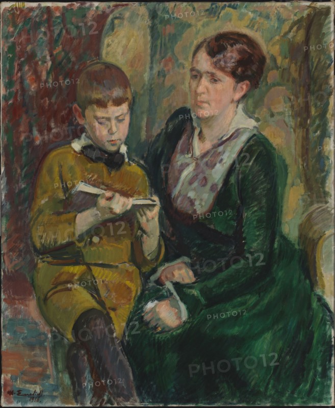 Mrs. Esther Cederhvarf with Her Son, 1916. Creator: Magnus Enckell.