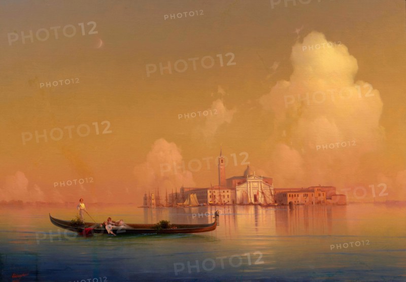 View of Venice with San Giorgio Maggiore and gondola, 1851. Creator: Aivazovsky, Ivan Konstantinovich (1817-1900).