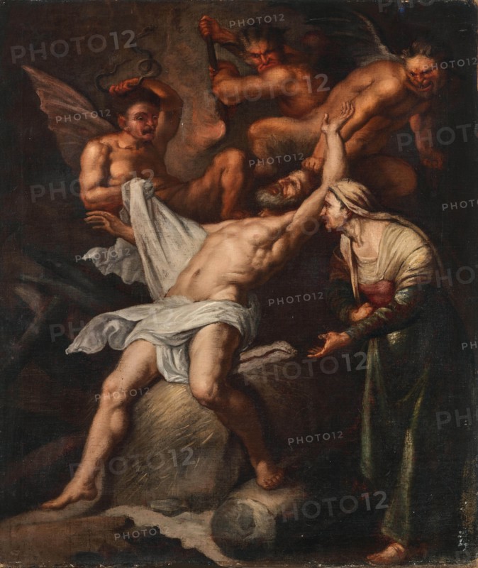 The Mocking of Job, 17th century. Creator: Anonymous.
