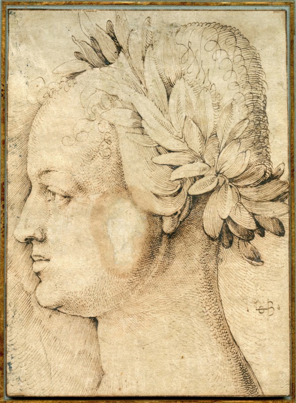 Head of a woman crowned with laurels. Creator: Baldung (Baldung Grien), Hans (1484-1545).
