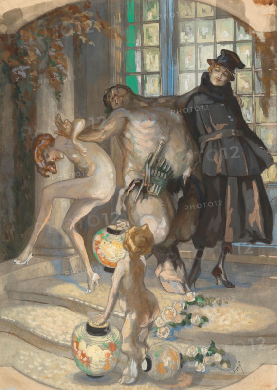 Sensual Dance (Pan) , c 1920. Creator: Bayros, Franz von (1866-1924).