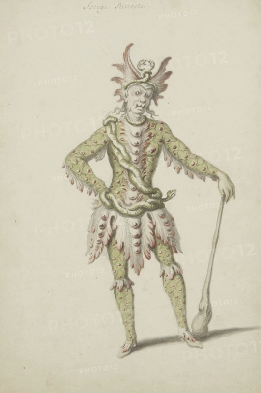 Costume design for the opera Atys by Jean-Baptiste Lully, c1676. Creator: Berain, Jean (c. 1640-1711).