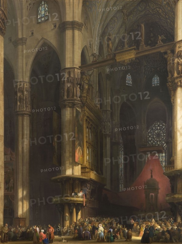 Interior of the Milan Cathedral, 1840. Creator: Bisi, Luigi (1814-1886).