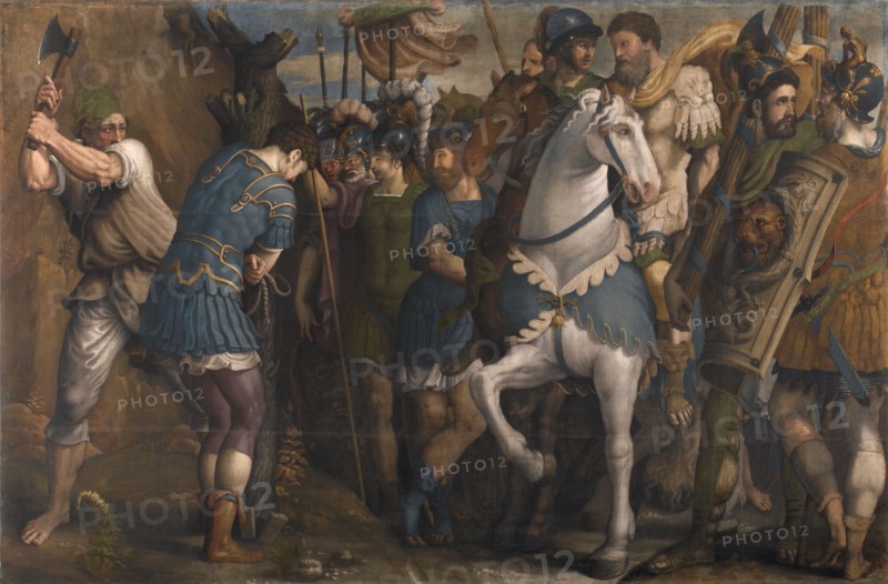 Justice of Titus Manlius Torquatus. (Giudizio di Manlio Torquato), c1550-1560. Creator: Campi, Antonio (c. 1522-1587).