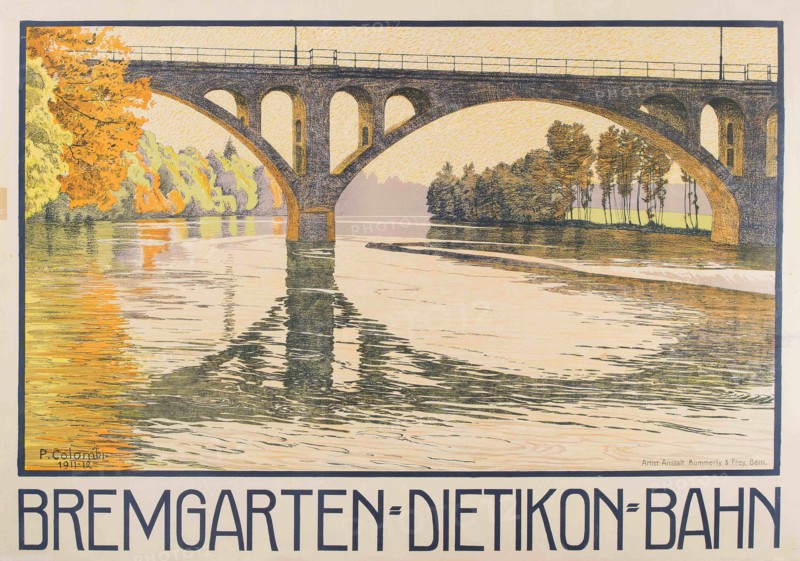 Bremgarten-Dietikon railway line, 1911-1912. Creator: Colombi, Plinio (1873-1951).