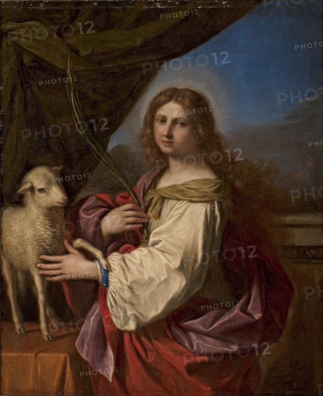 Saint Agnes, c 1650. Creator: Guercino (1591-1666).