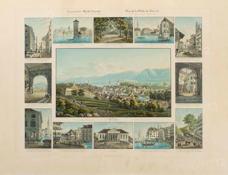 View of the city of Zurich, 1832-1833. Creator: Isenring, Johann Baptist (1796-1860).