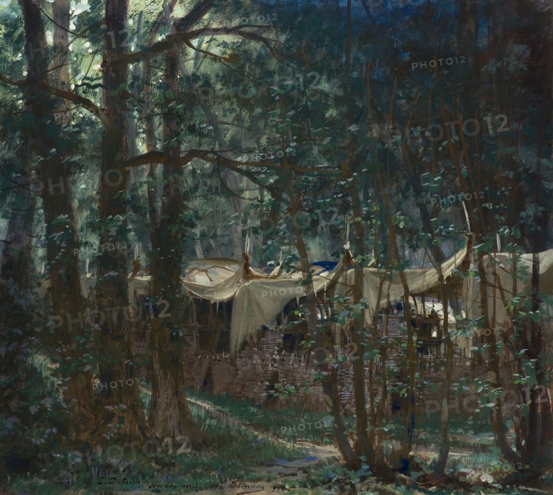 Attila's Camp. Stage design for the Opera "La Burgonde" by Paul Vidal, c 1898. Creator: Jambon, Marcel (1848-1908).