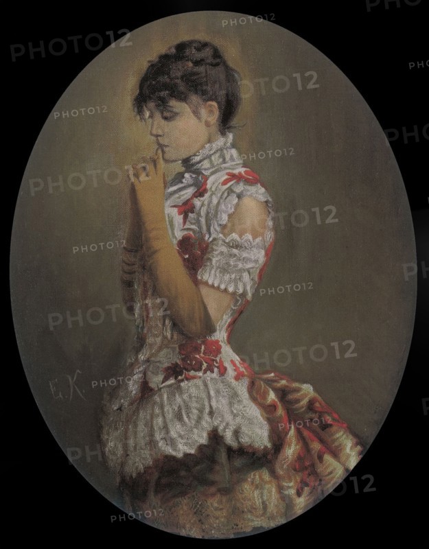 Portrait of the actress Eleonora Duse (1858-1924) as Gilberta in Frou-Frou, 1880s. Creator: Kaulbach, Friedrich August von (1850-1920).