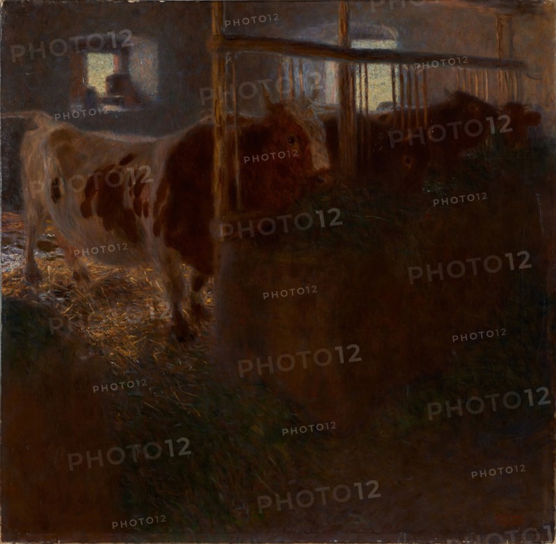 Cow shed (Cows in a stable), 1900. Creator: Klimt, Gustav (1862-1918).
