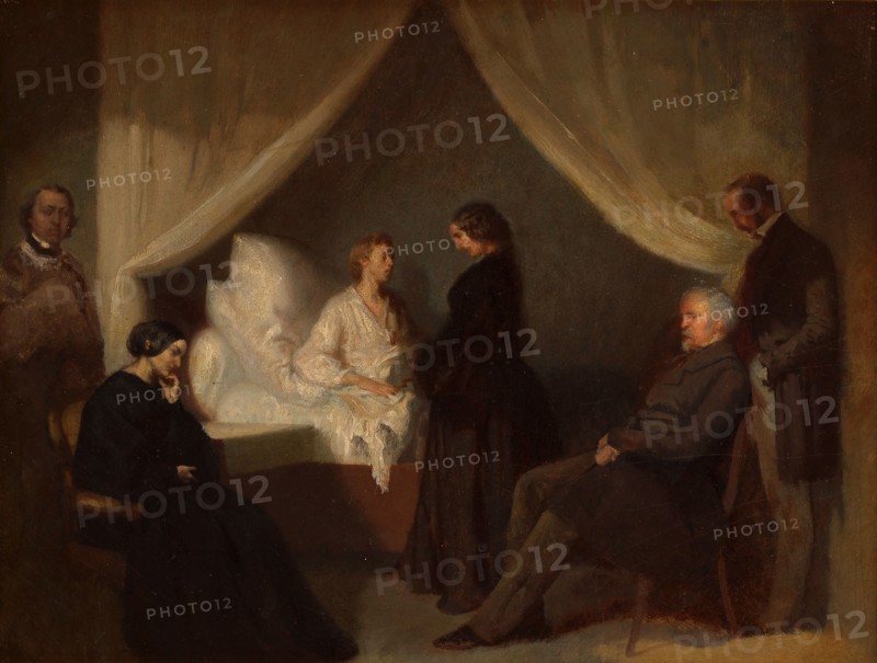Chopin on His Deathbed. Creator: Kwiatkowski, Teofil (1809-1891).
