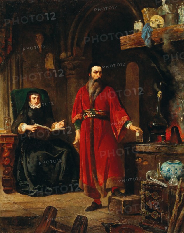 Catherine de' Medici and the Alchemist Cosimo Ruggieri, 1867. Creator: Lulvès, Jean (1833-1889).