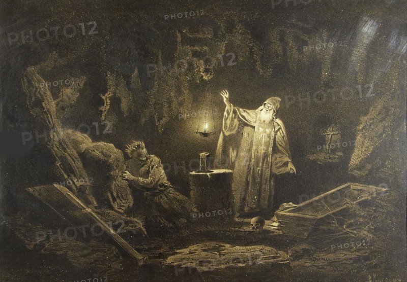 Illustration for the story "A Terrible Vengeance" from the collection "Evenings on a Farm..., 1874. Creator: Makovsky, Vladimir Yegorovich (1846-1920).