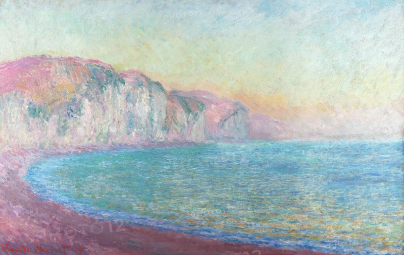Cliffs at Pourville, rising sun, 1897. Creator: Monet, Claude (1840-1926).