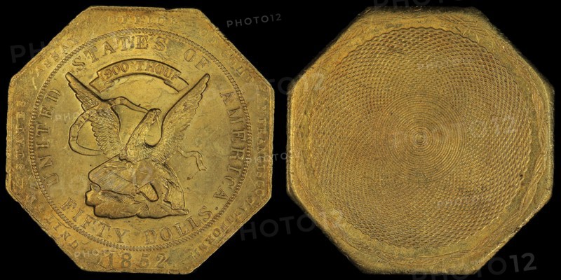 U.S. Assay Office Fifty Dollar , 1852. Creator: Numismatics, American Coins  .